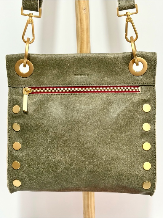 Hammitt Handbags - Hammitt Tony Medium Crossbody Bag In Pewter Leather With Brushed Gold Hardware